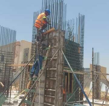 Villa with ground floor, first floor, roof, and exterior wall